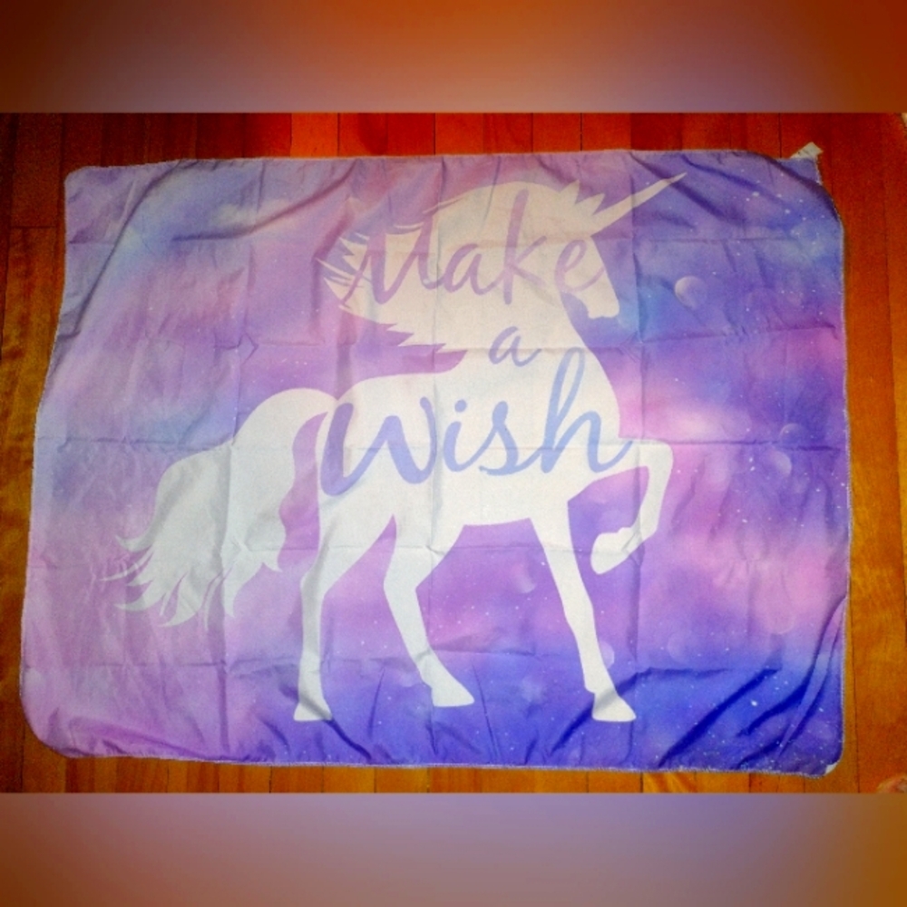 Unicorn Tapestry. Wall Hanging, Room Decor. Horse Art Tapestry. "Make A Wish".